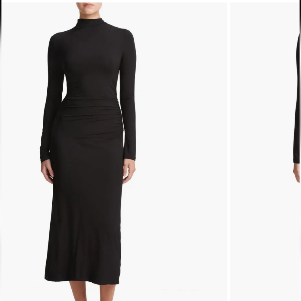 Vince Dark Green Long Sleeve Dress, Medium
